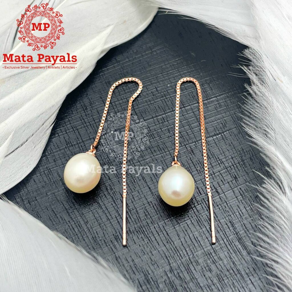 Pearly Rose Gold Sui Dhaga Earring