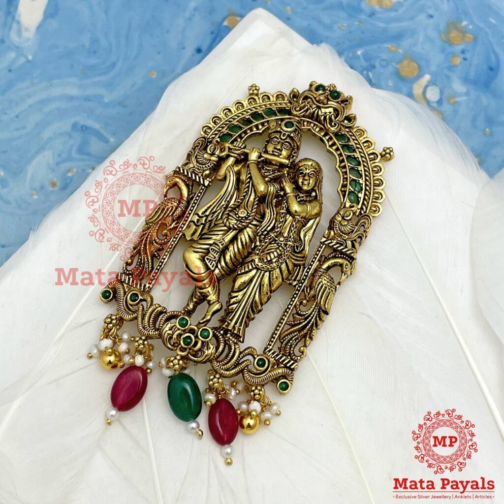 Radha Krishna Gold Pendant