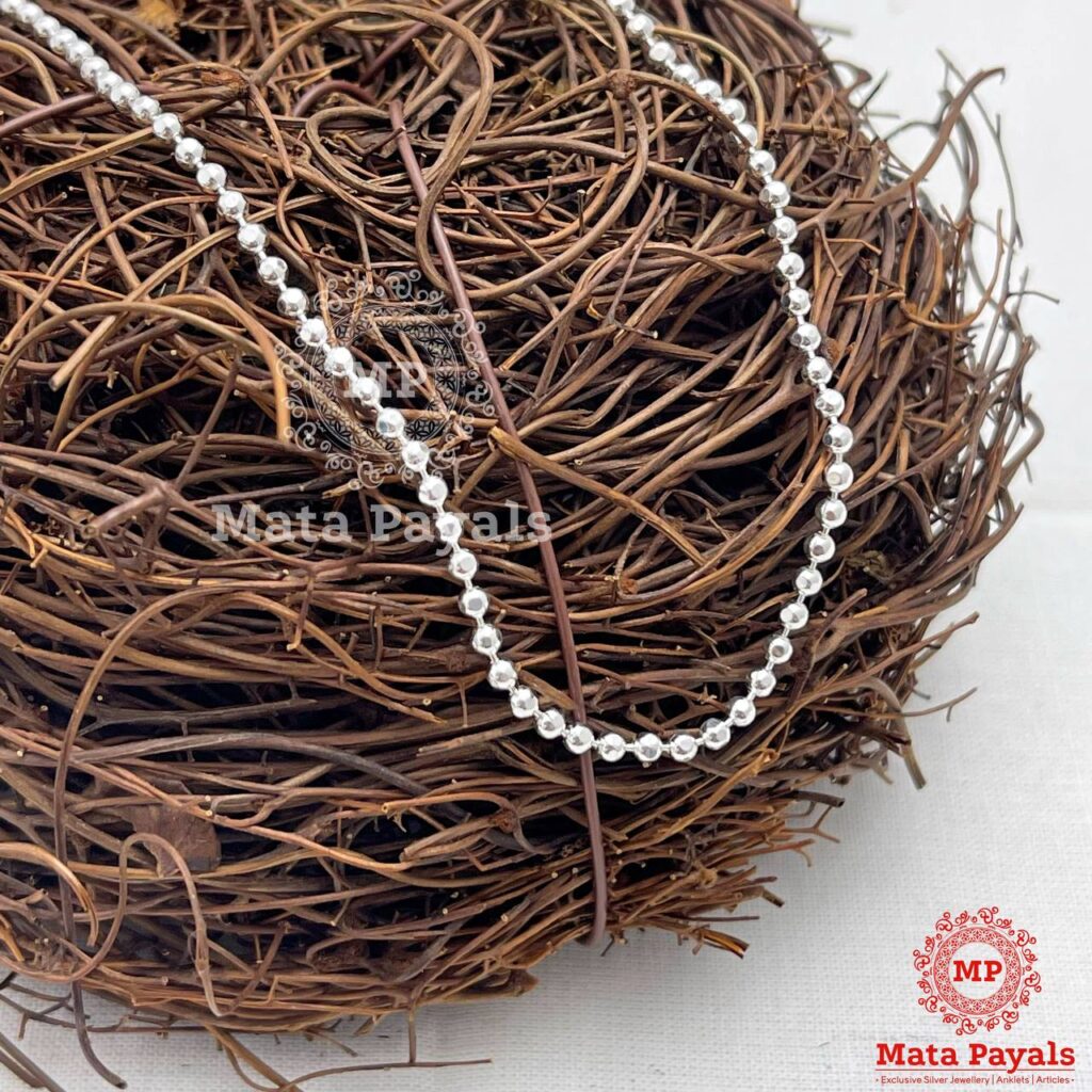 Ball Beaded Silver Neck Chain