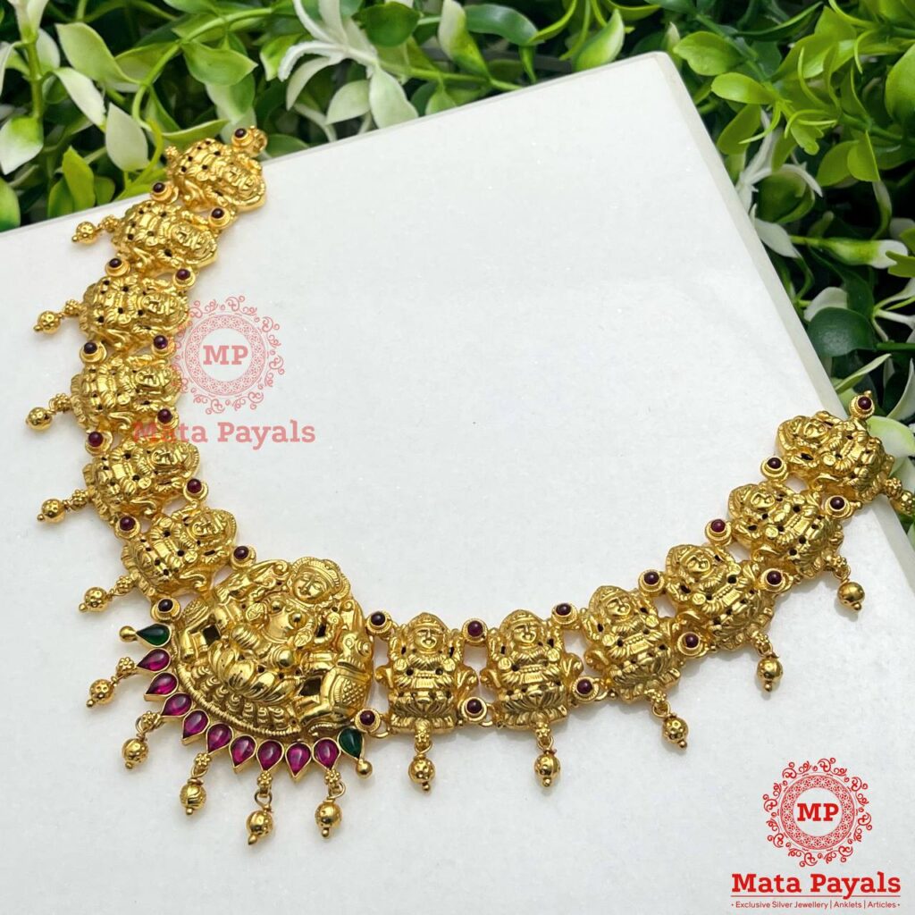 Devi Lakshmi Silver Gold Necklace