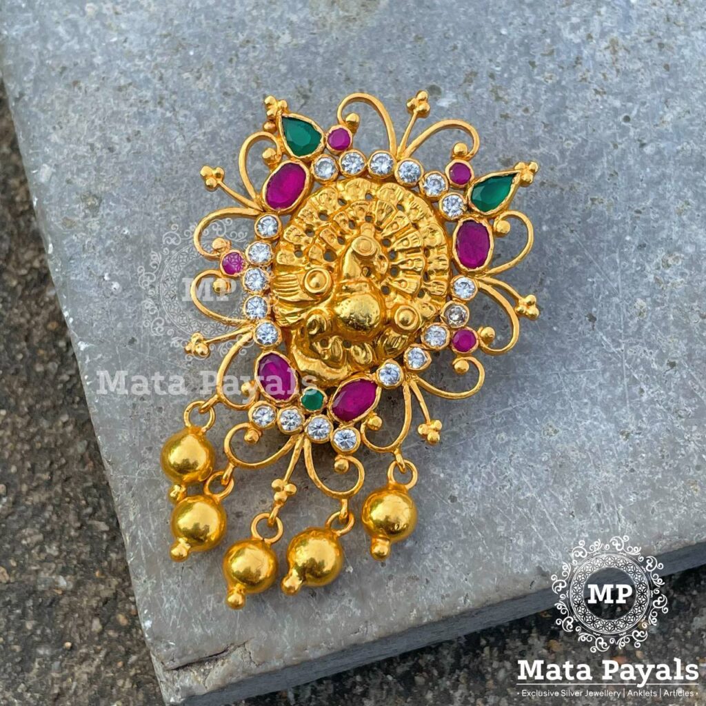 Peacock Gold Plated Pendant