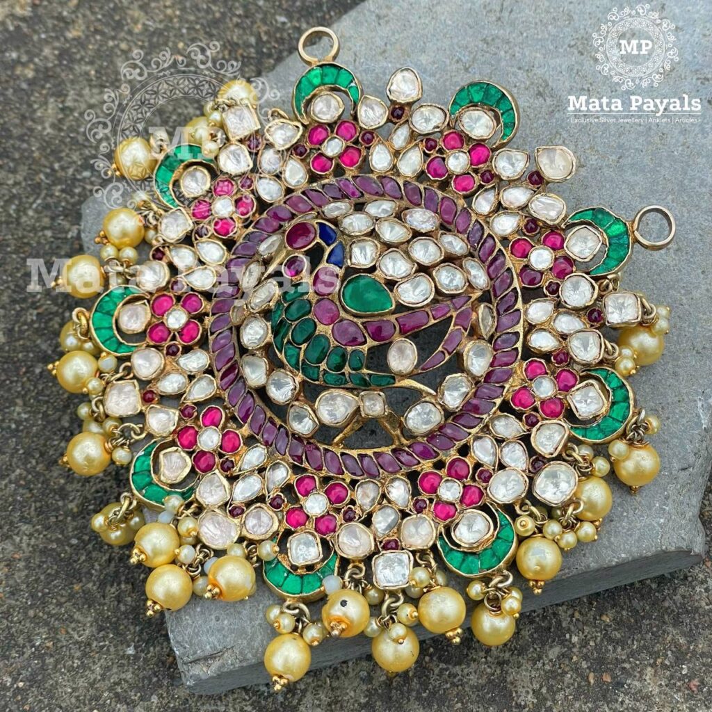 Peacock Kundan Gold Pendant