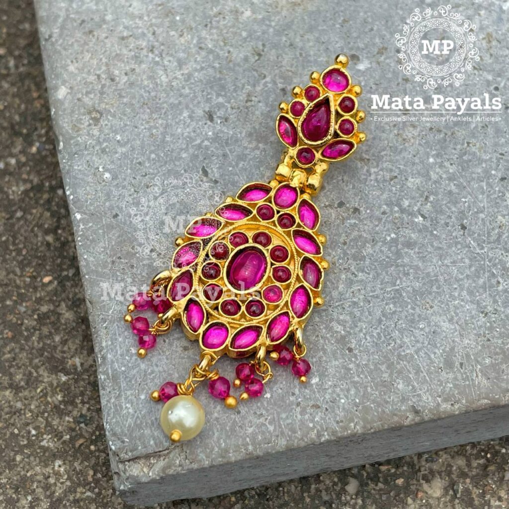 Red Floral Gold Plated Pendant