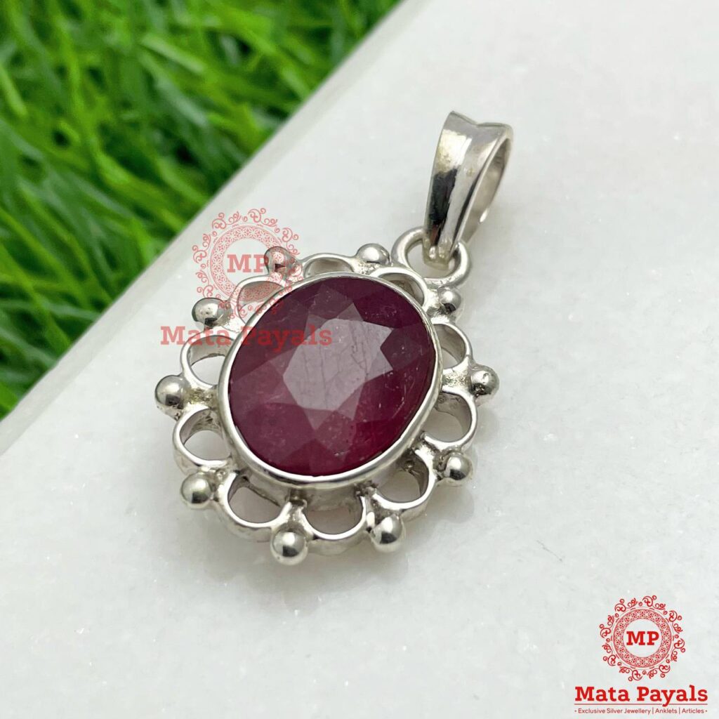 Silver Red Small Pendant