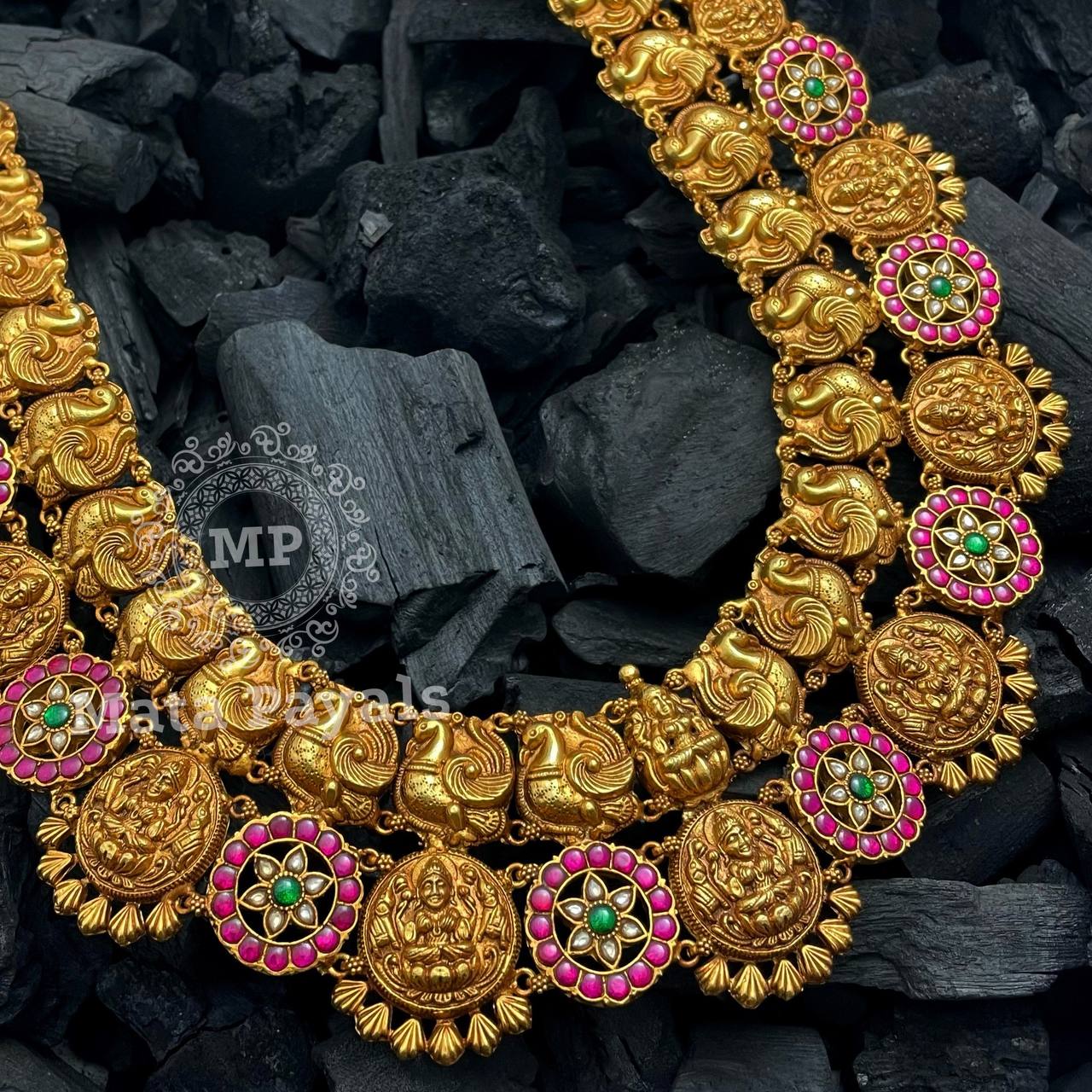 Devi Lakshmi Floral Gold Necklace