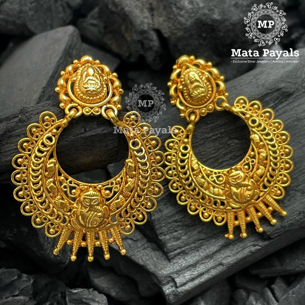 Ruby Pearl Combination Chandbali Earrings in Gold Plated Silver ER 214 –  Deccan Jewelry