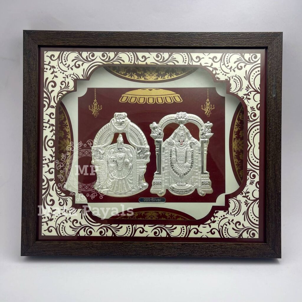 Shri Balaji & Padmavathi Silver Frame