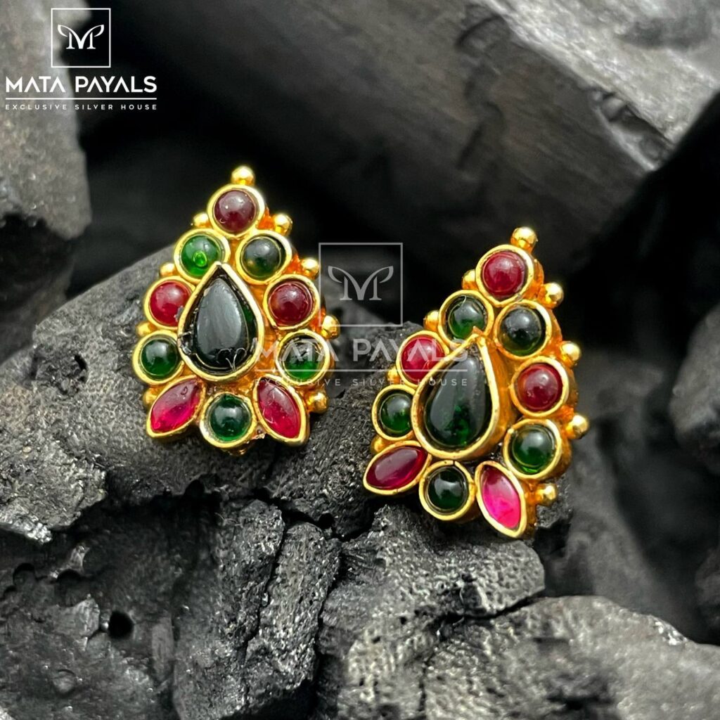 Colourful Gold Silver Earring