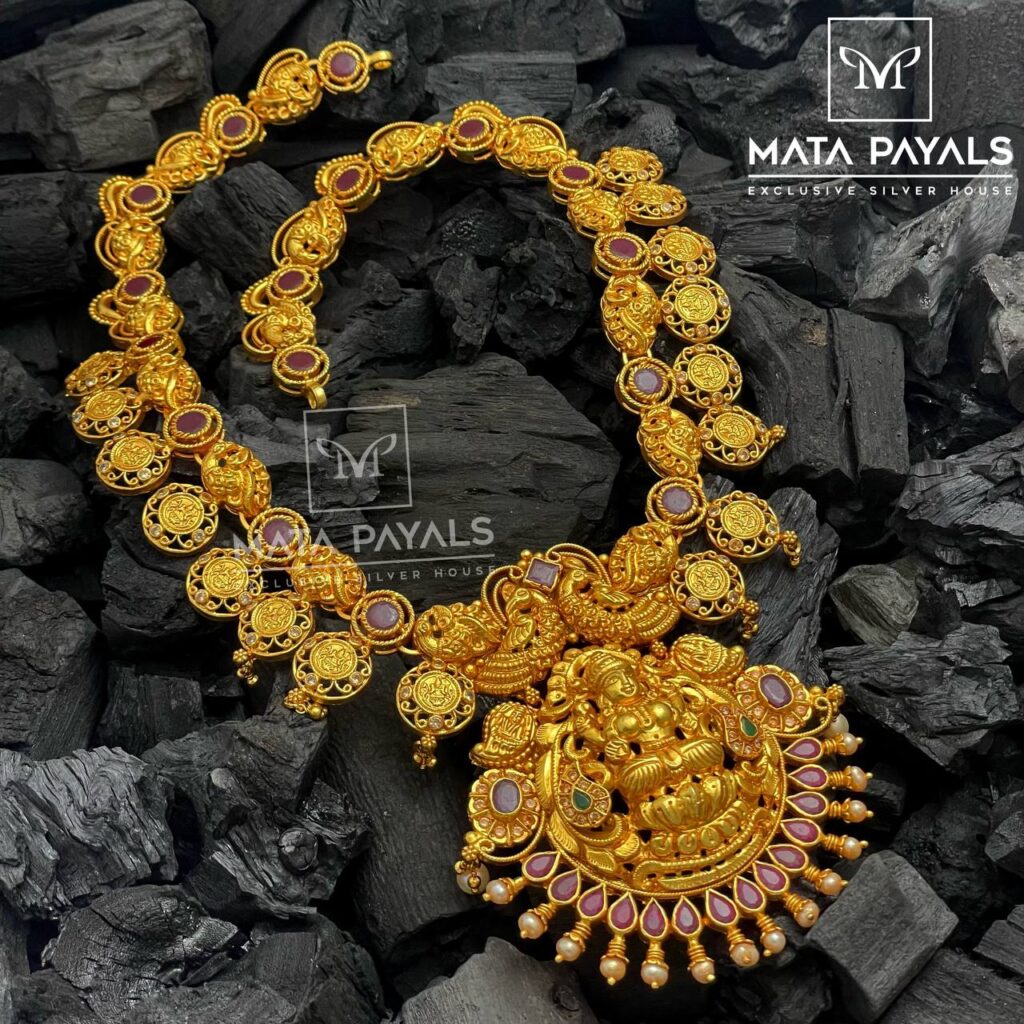 Buy 22Kt Lakshmi Devi Design Antique Gold Bangles 125VG1495 Online from  Vaibhav Jewellers