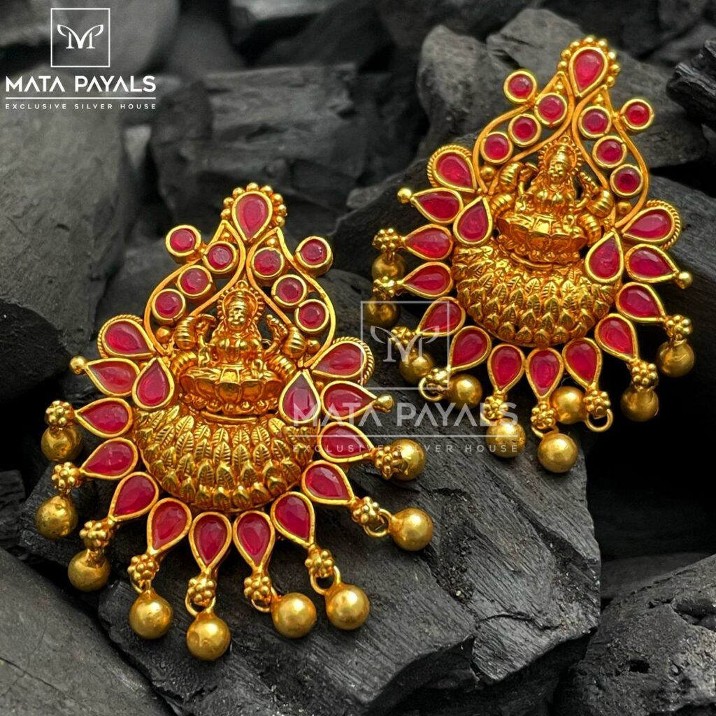 Devi Lakshmi Gold Silver Earring