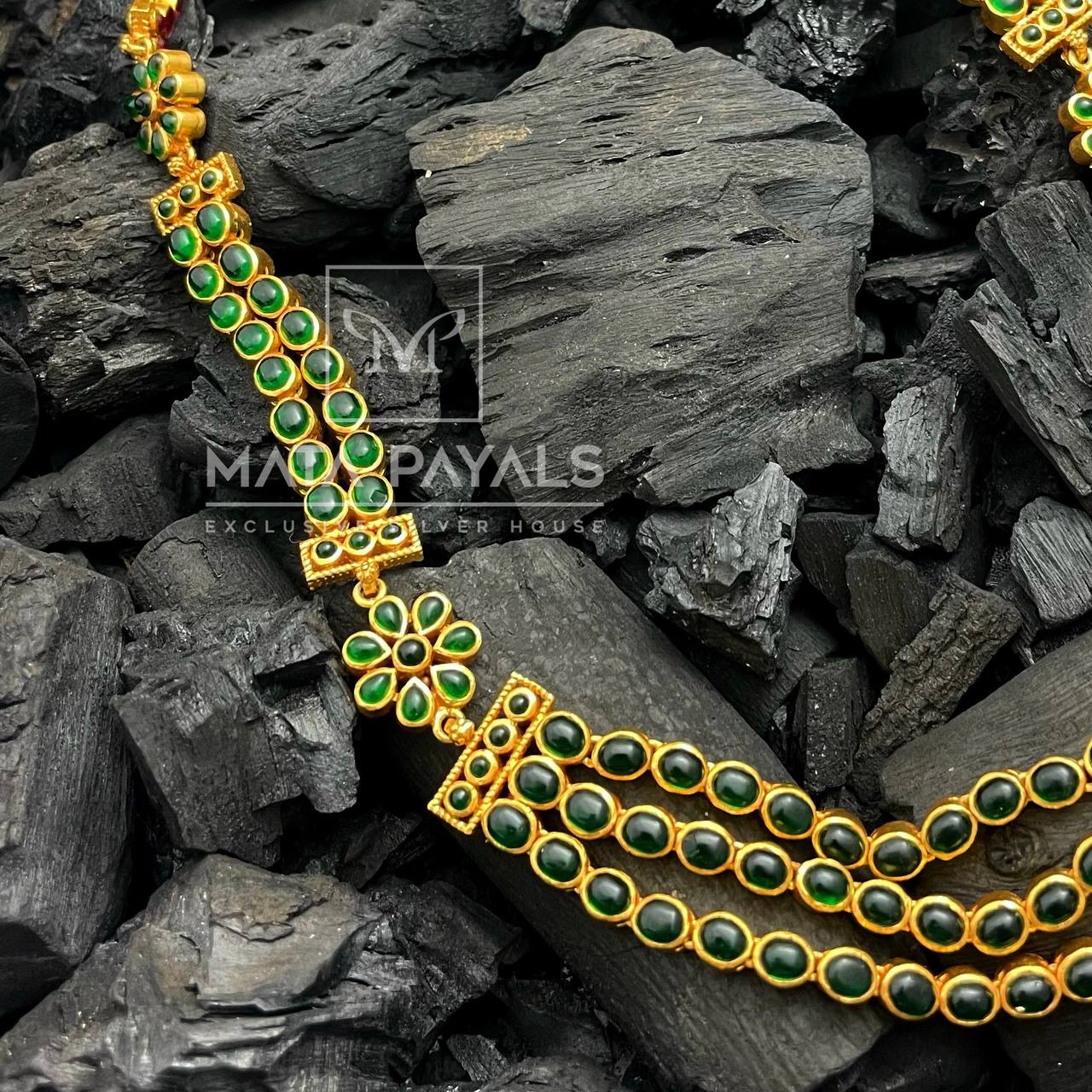 Exclusively Green Spinel Double Layered Necklace Collection in Malleshwaram.