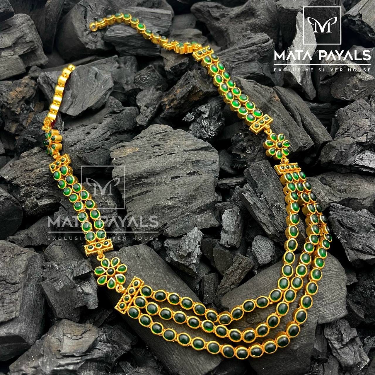 Exclusively Green Spinel Double Layered Necklace Collection in Malleshwaram