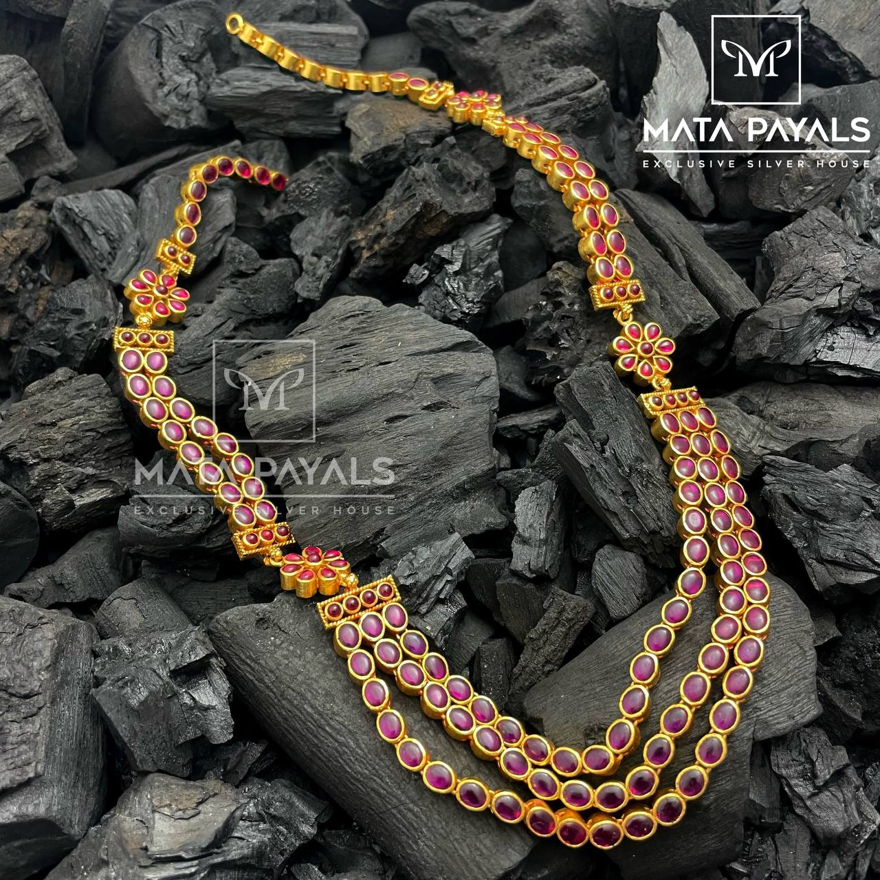 Exclusively Red Spinel Layered Necklace Collection In Malleshwaram
