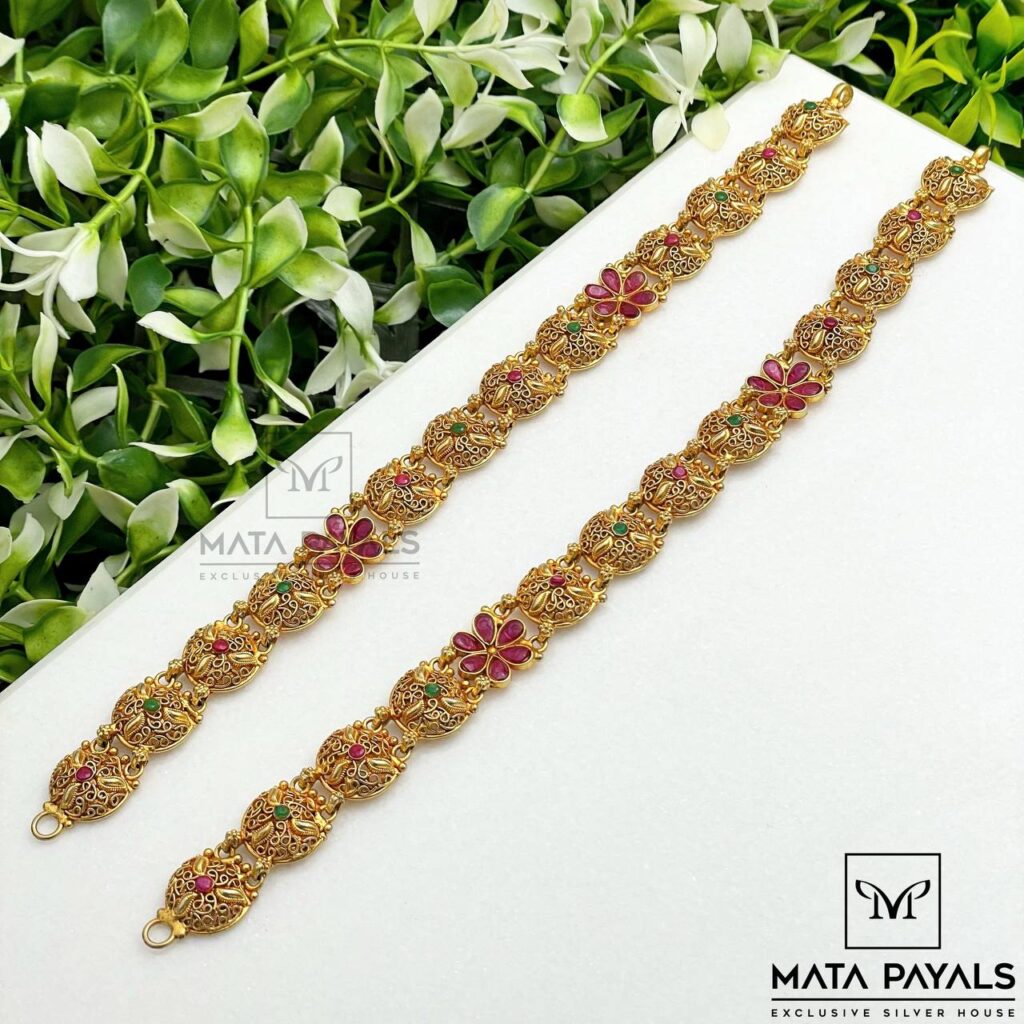 Floral Gold Beaded Neck Chain