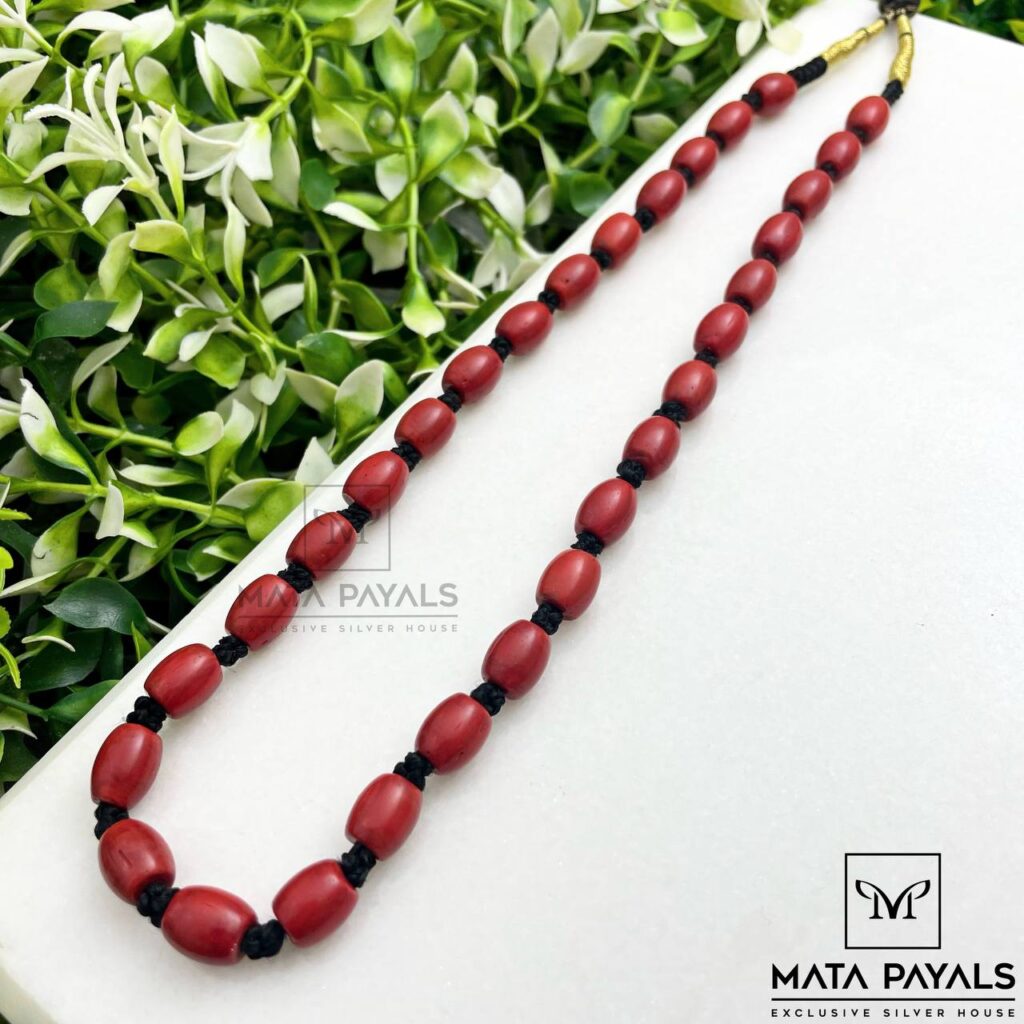 Oval Coral Beaded Neck Chain