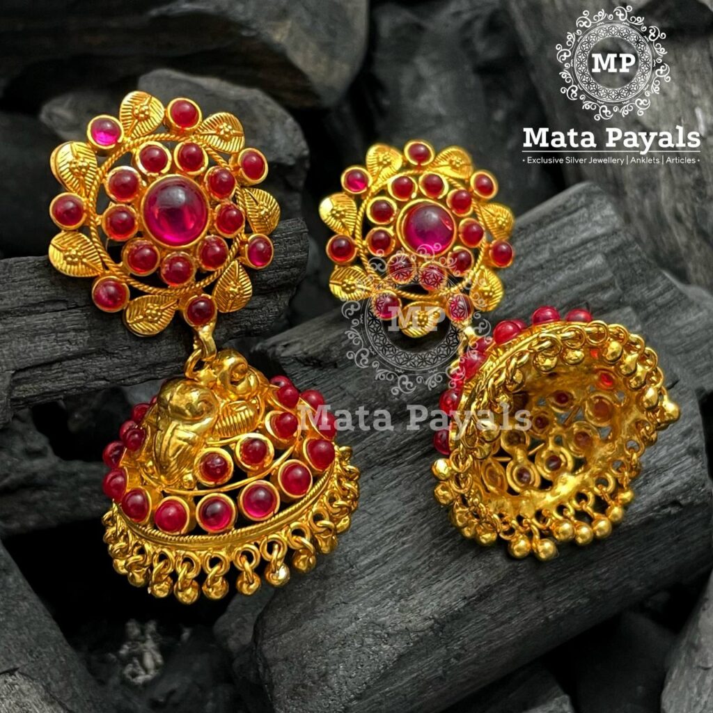 Red Floral Jhumka