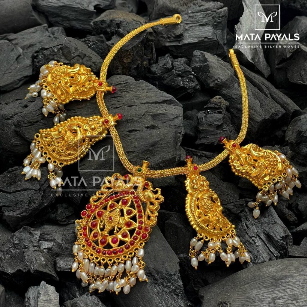 Shanku Mayur Gold Plated Necklace.
