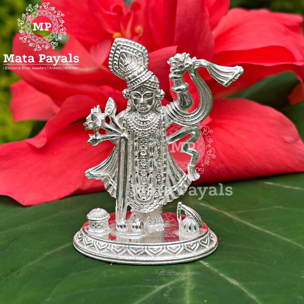 Sri Nath ji Baba Silver Idol