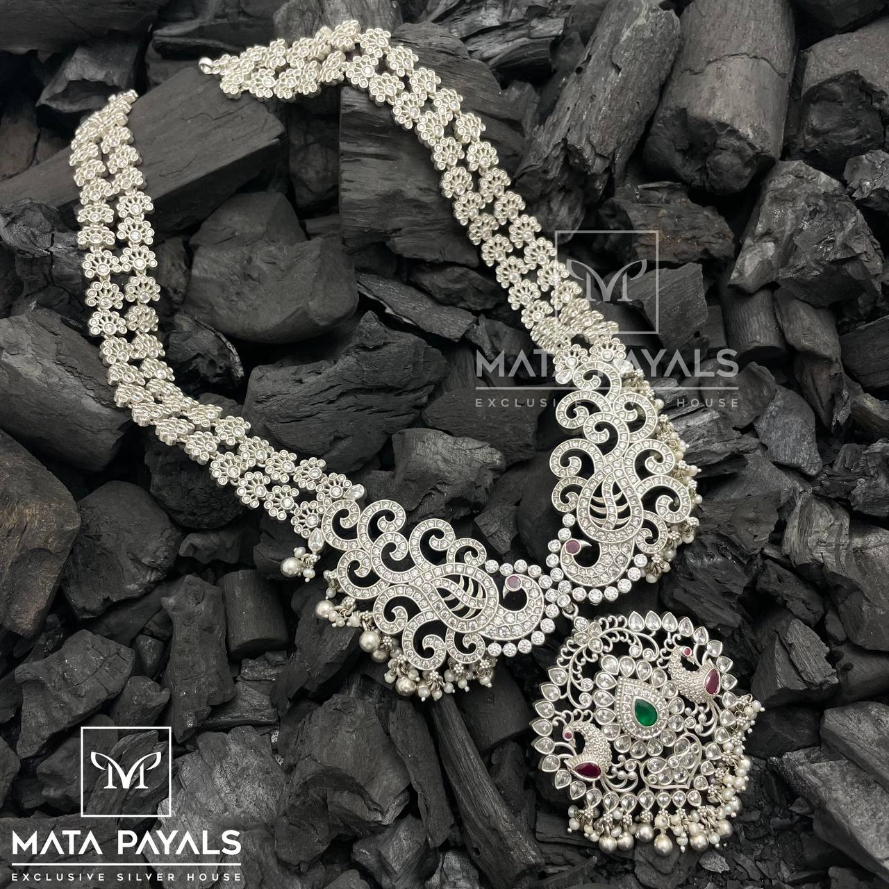 Mayur Zircon Silver Necklace