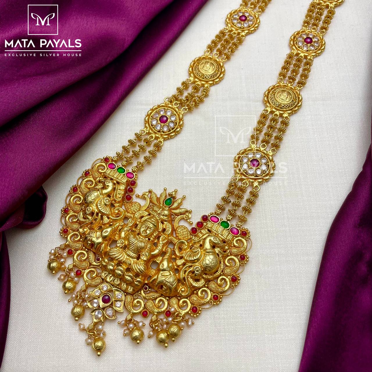 Devi Lakshmi Silver Gold Necklace..