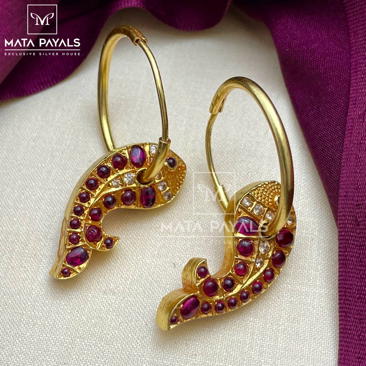Fish Dual Side Gold Plated Earring.