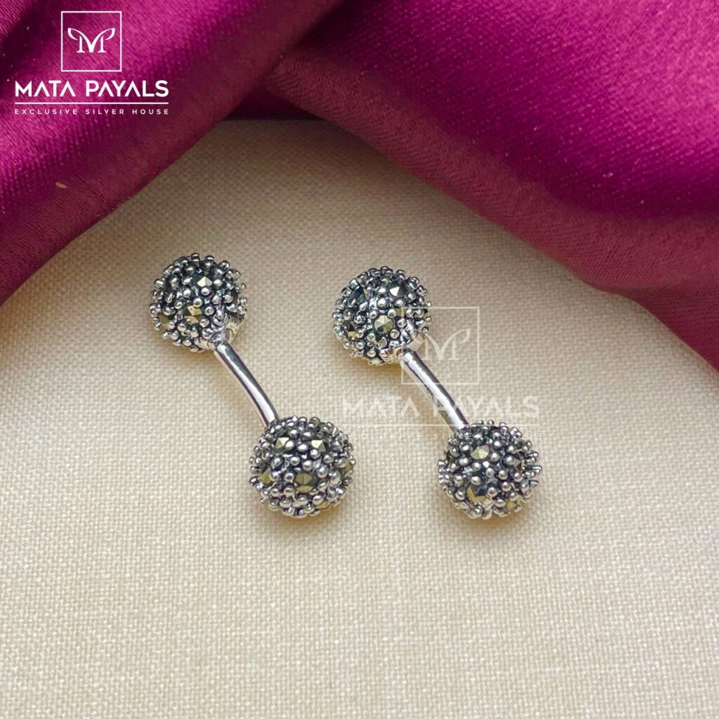 Marcasite Simple Silver Earring
