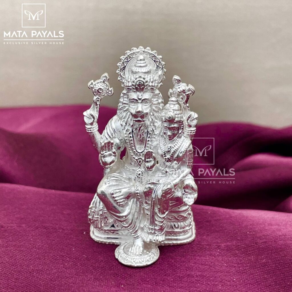 Shri Narasimha Swamy Silver Idol – Mata Payals Exclusive Silver ...