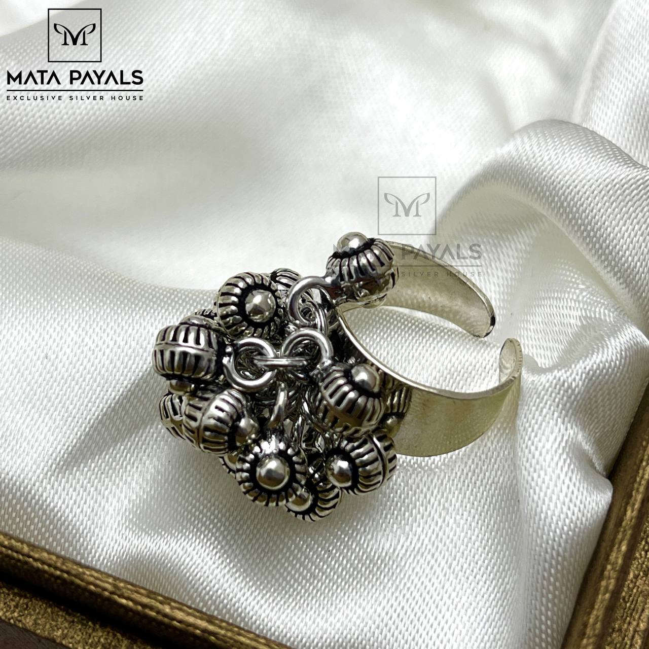 Buy Tvayaa Art Silver Oxidized Ring (Adjustable) Ghungroo Antique Indian  Fashion Jewellery Online at Best Prices in India - JioMart.