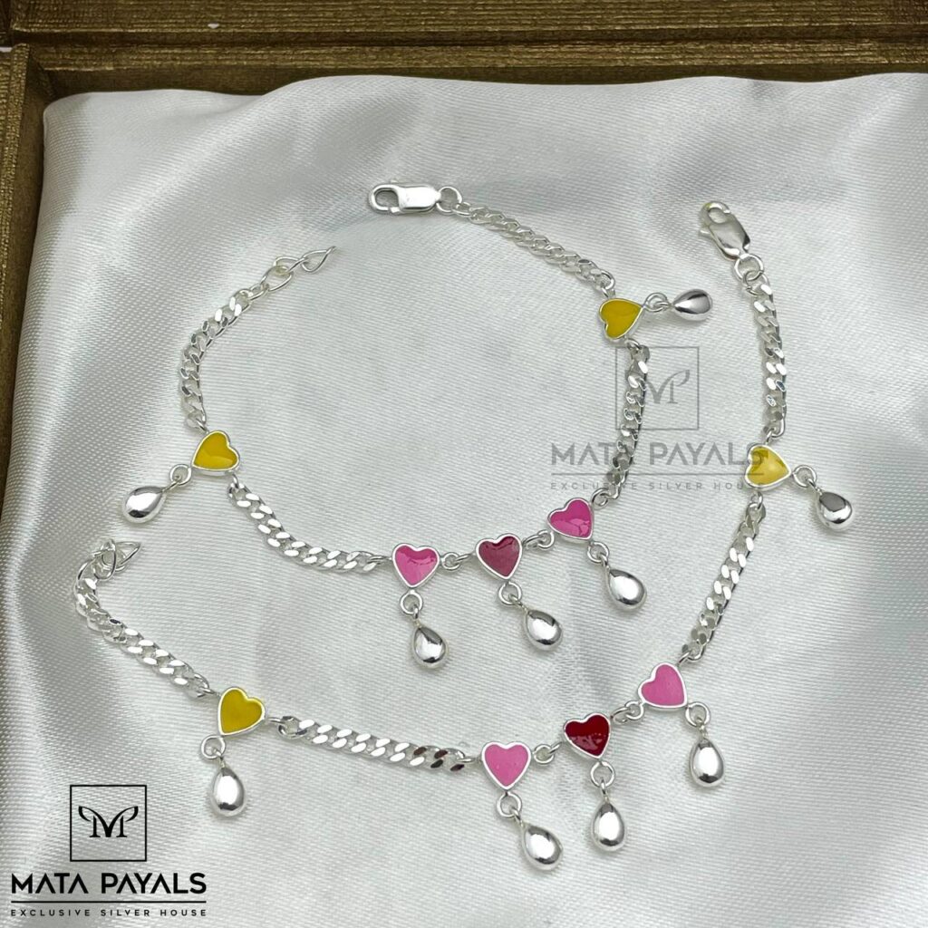 Heart Baby Silver Anklet