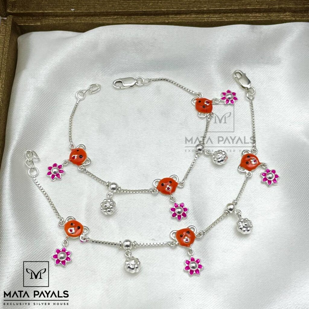 Kitty Baby Silver Anklet