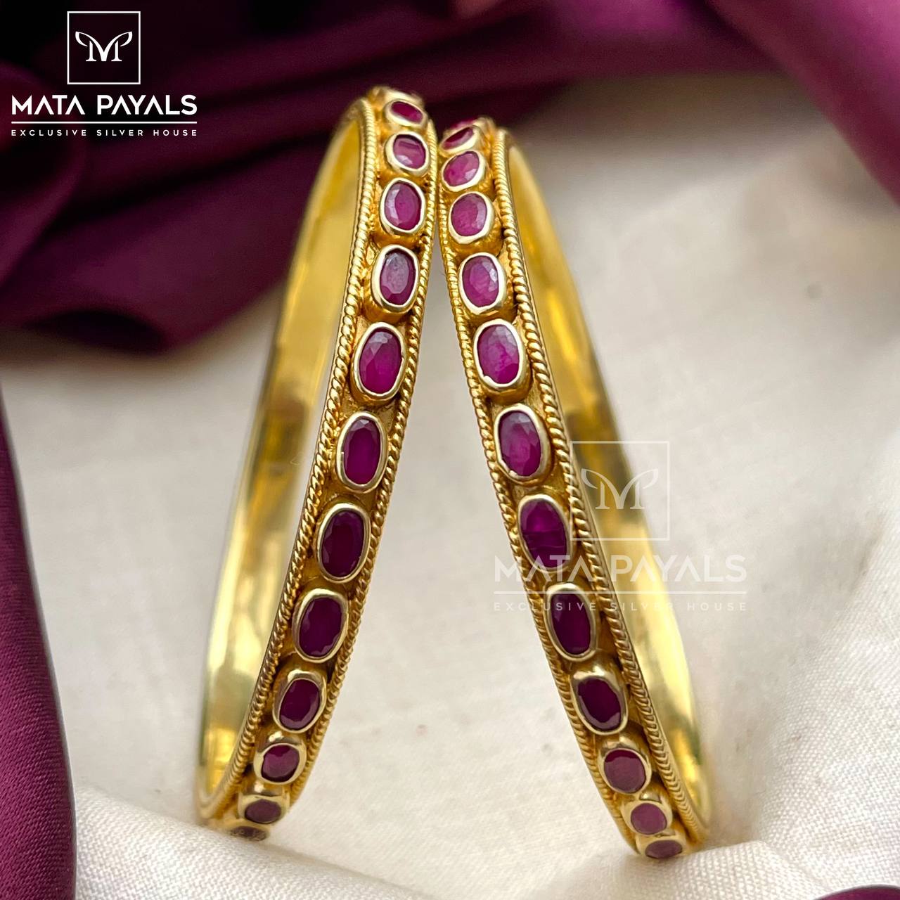 Ruby Gold Plated Bangle..