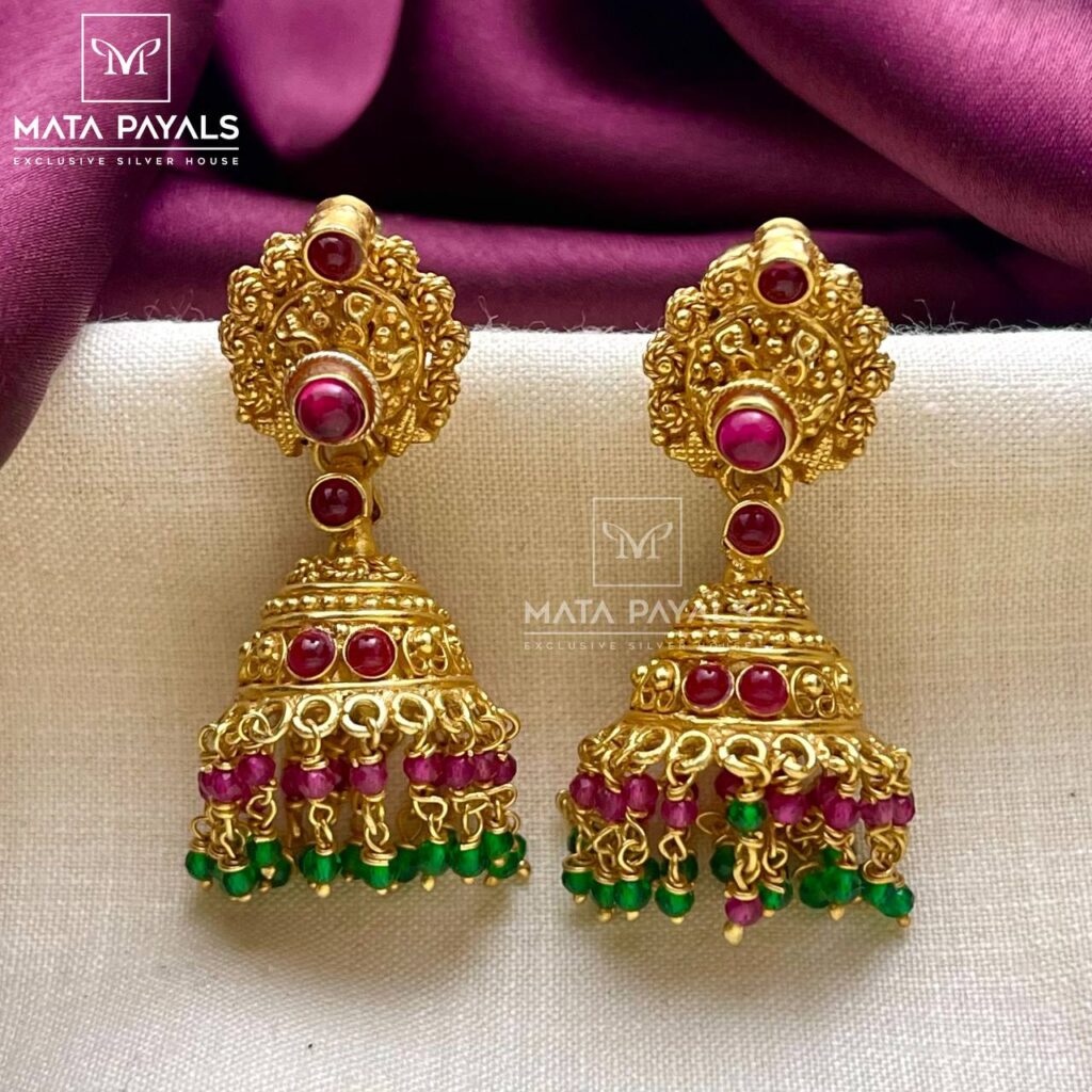 Two Side Gold Silver Jhumka