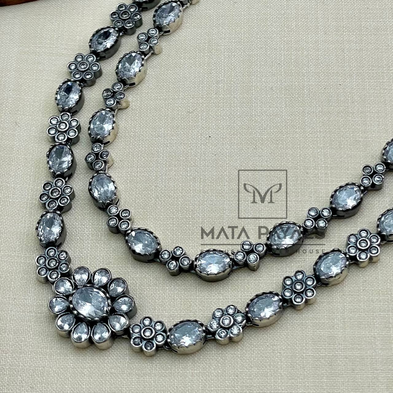 Layered Silver Necklace.