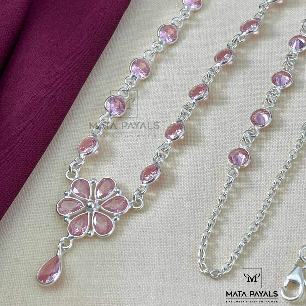 Pink Silver Necklace.