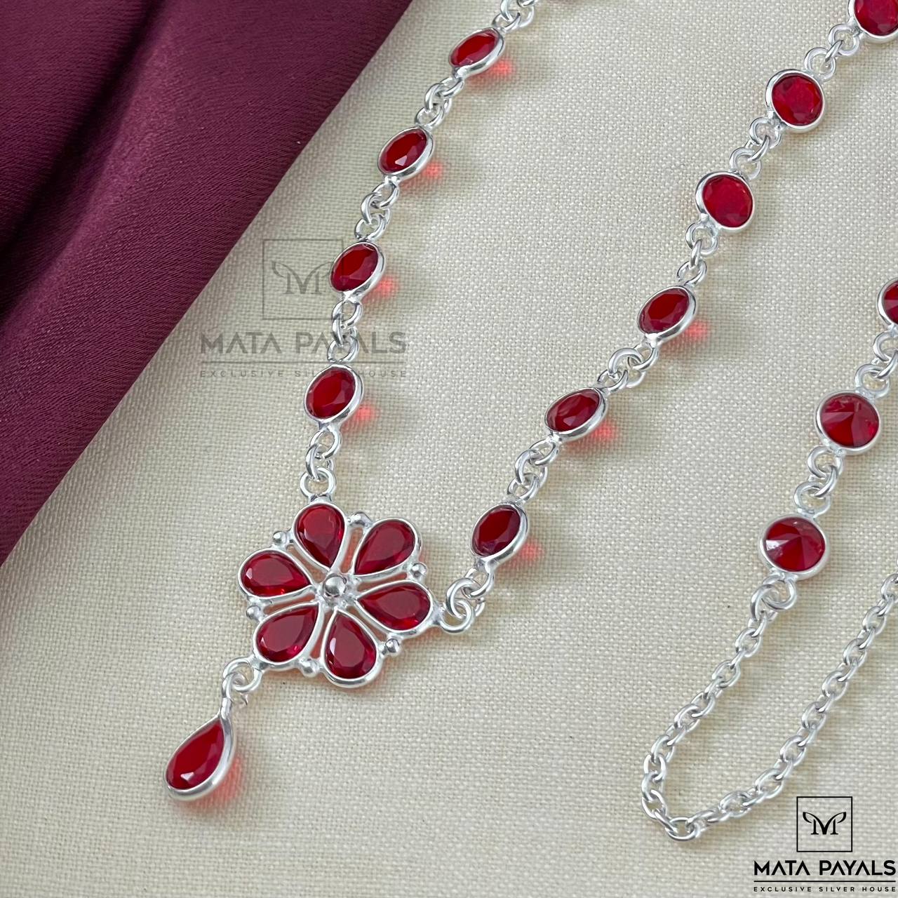 Red Silver Necklace.