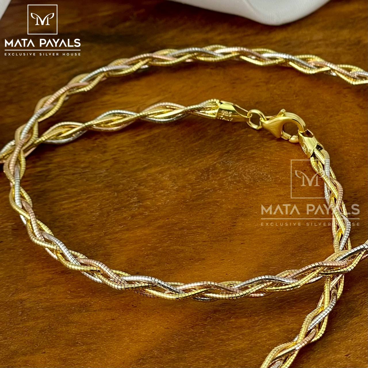 Knot Three Tone Anklet.