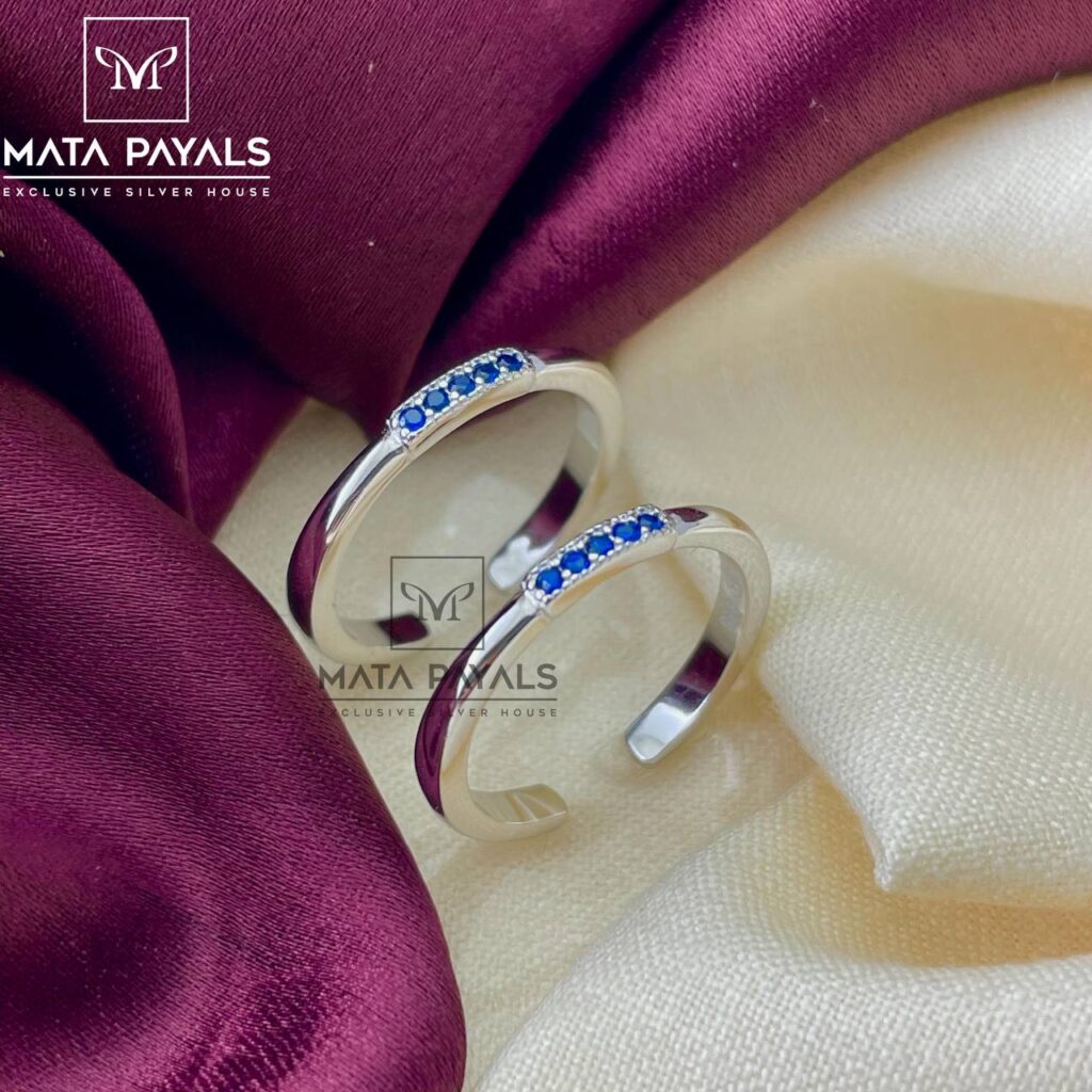 Bhaama Blue Silver Toe Ring – PP Jewellers