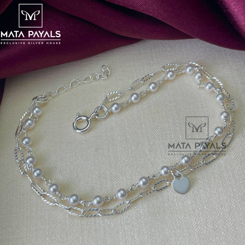 Pearl Layer Silver Bracelet