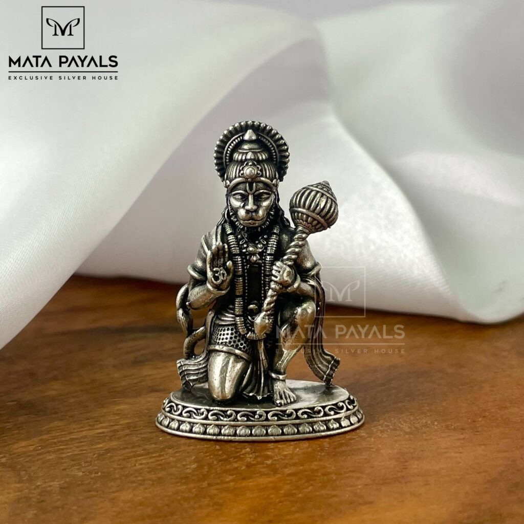 Shri Hanuman Silver Idol.,