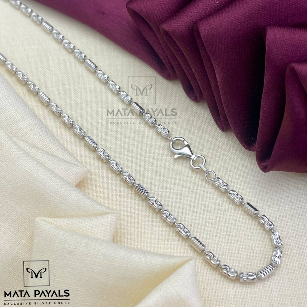 Simple Laser Silver Neck Chain