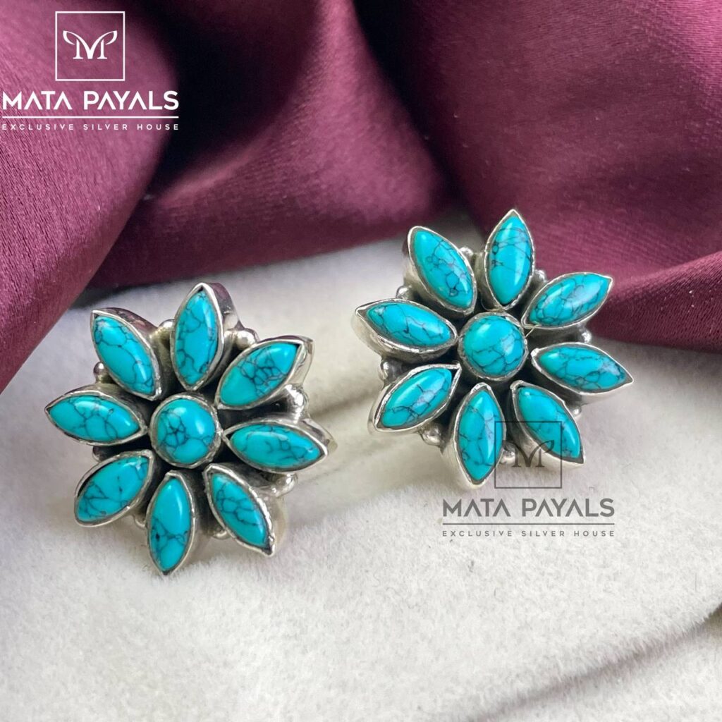 Turquoise Silver Stud.