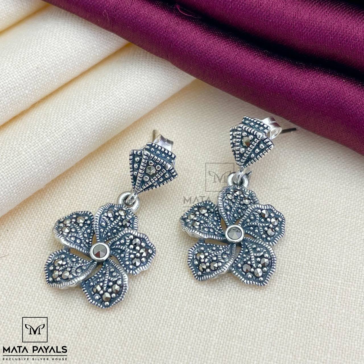 Floral Silver Earring