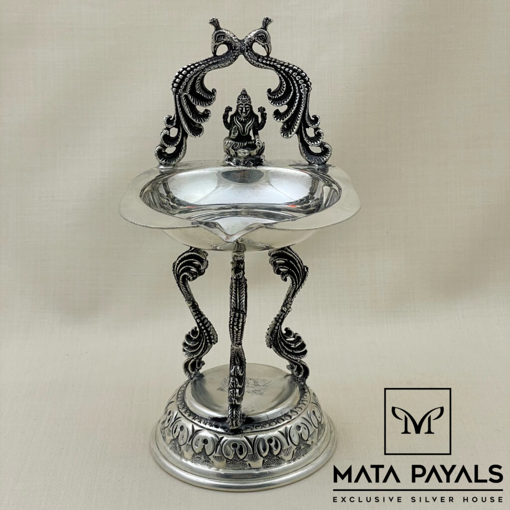 Unique Kamakshi Deepam - Mata Payals Exclusive Silver Jewellery