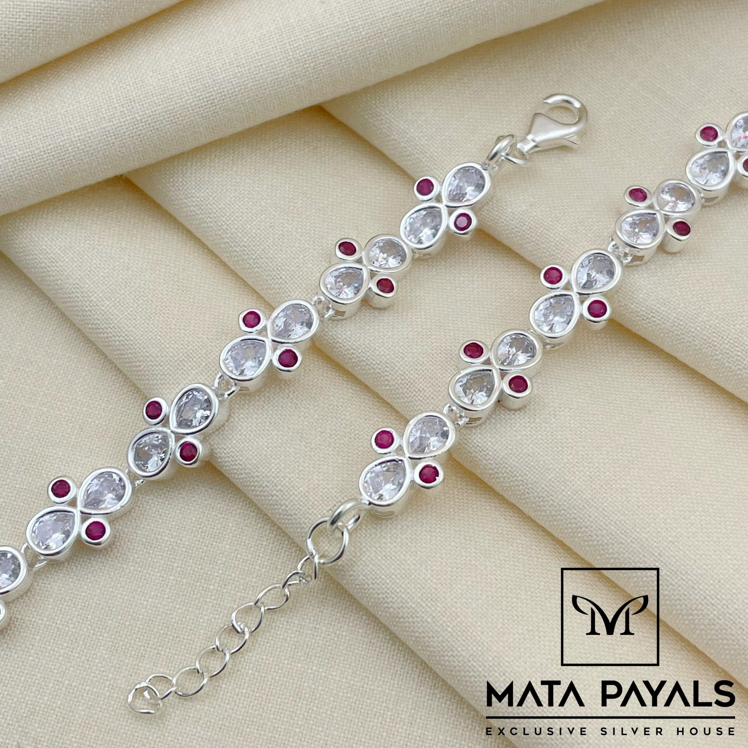 SILVER STONE ANKLETS (11)